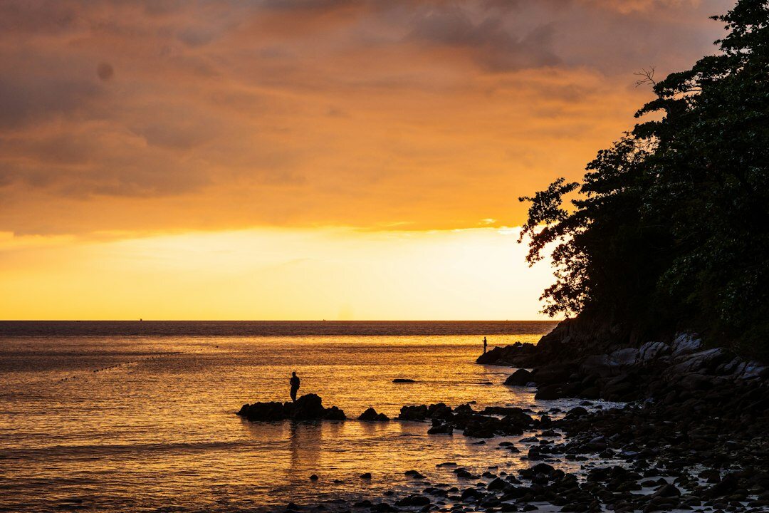 chilean fisherman at sunset